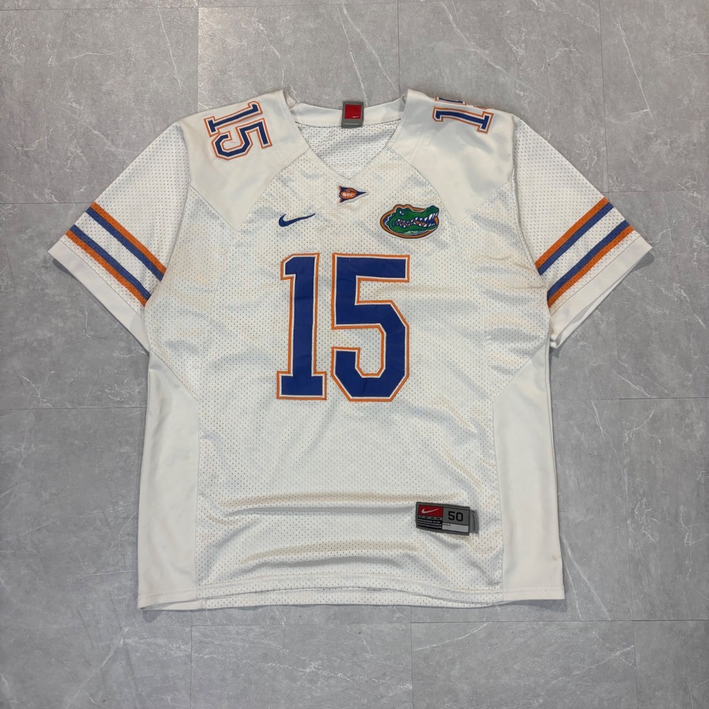 Nike Florida Gators Tim Tebow #15 Stitched Football Jersey White Mens 50 Large